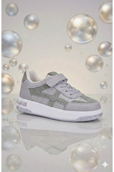 ORELİON Pantofi sport gri pentru copii, cu velcro, cu șireturi, talpă ușor și...