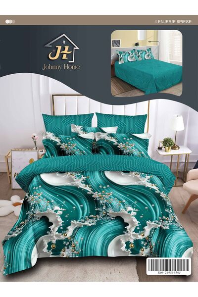 OEM Lenjerie de pat,bumbac finet 6 piese cearceaf pilota 200x230 cearceaf pat...