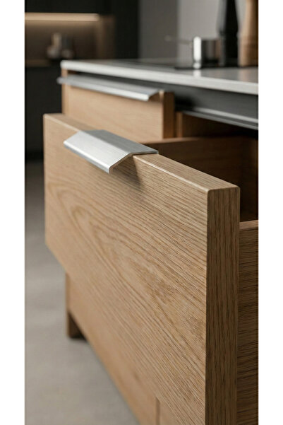 N.S NAMARK Modern design aluminum hidden drawer pull – silver | Set of 4