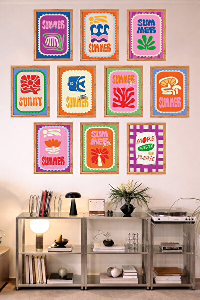 UNT 10-Frame Look Kitchen |   Modern |   Retro Wall Poster Painting Set – 15X...