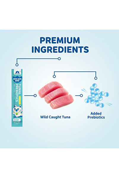 TaoTaoPets 48Pcs /Value Box Cat Treats: Lickable Cat Food Wet Squeeze Interactive Cat Treat (Tuna& Prebiotics)