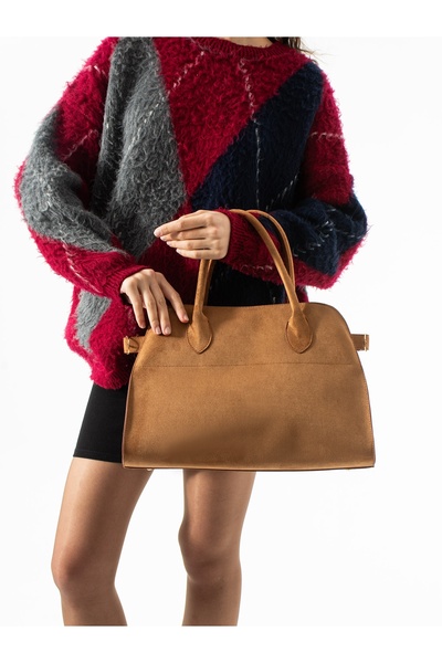 ALEMDAR AYAKKABI Nobi̇le Tan Suede Women's Bag