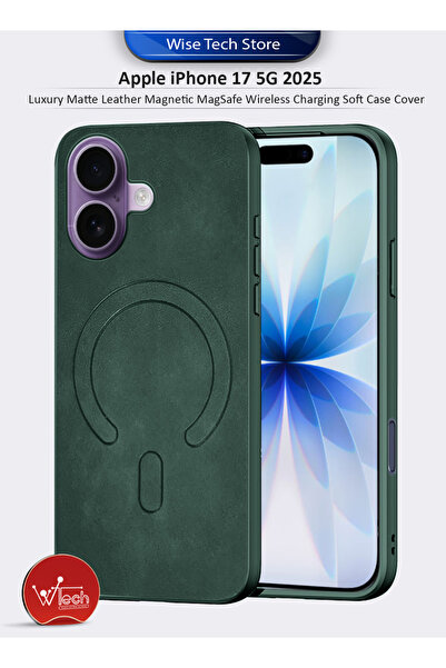 Wtech غطاء حماية فاخر من الجلد غير اللامع لهاتف آيفون 17 5G (إصدار 2025) من آ...