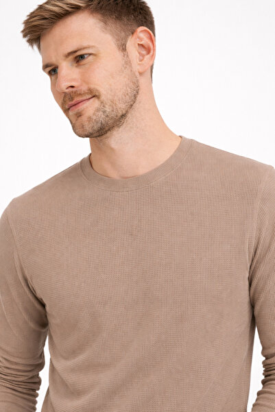 UOMOPARK Pulover pentru bărbați Gipeli Waffal Textured Regular Fit