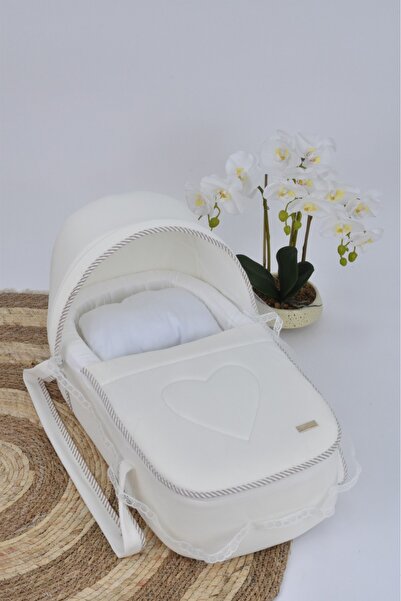 WASL ALKHAIR سرير أطفال متنقل بمقعد مبطن سميك ومواد عالية الجودة لون أبيض