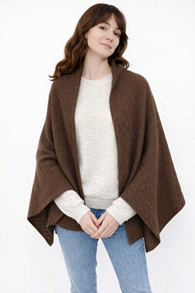 Cebe Baklava Patterned Thick Soft Women's Knitwear Shoulder Shawl -