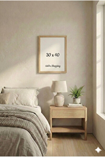Otay Ev Dekorasyon Ahşap Rengi Çerçeve Kırılmaz Pleksi Korumalı Poster ve Res...