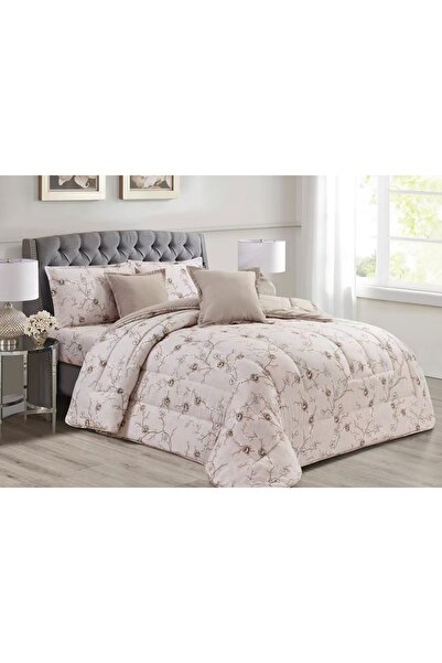 alzawia طقم لحاف مفرش سرير نفرين مقلم ومريح وناعم 6 قطع مزدوج منقوش مقاس اللح...