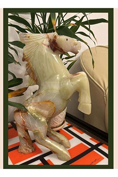 M.A Traders Handcrafted Onyx Marble Horse – 12-Inch Decorative Figurine in Mi...