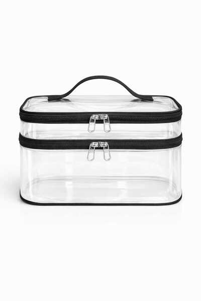 Maykis Double Layer Transparent Organized and Travel-Friendly Makeup Bag