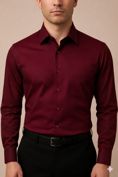 Zikuv Regular Fit Classic Cut Long Sleeve Easy-Iron Breathable Texture Tie-Do...