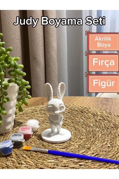 micreative3d Zootropolis Judy Boyama Figürü Eğlenceli Boyama Seti