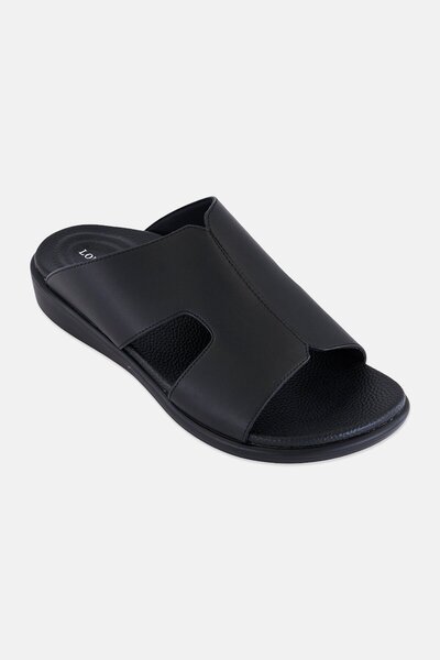 London Fog Men Slip On Arabic Sandals, Black