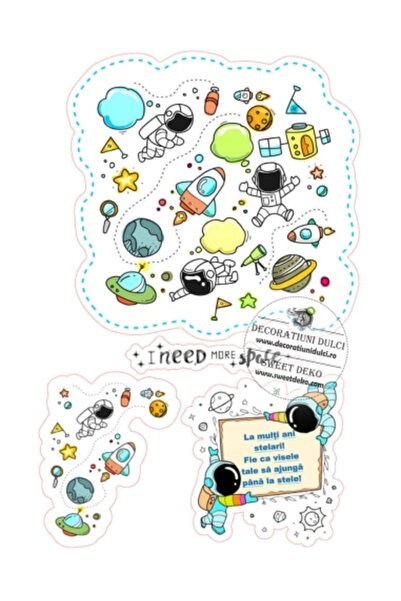 Decoratiuni Dulci Edible image Space Adventure - Cut out