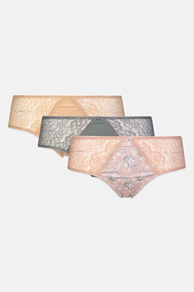 Chinese Laundry Women 3 Pieces Textured Panties, Multicolor