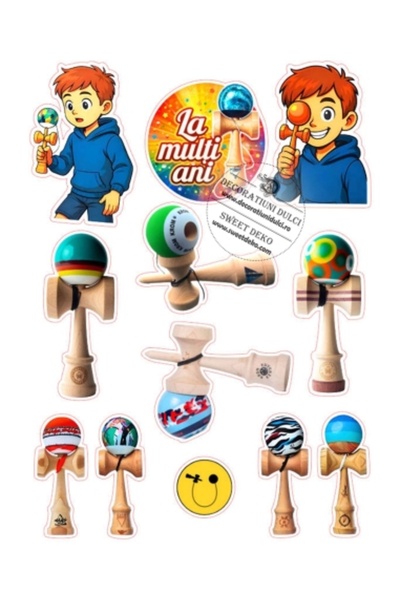 Decoratiuni Dulci Kendama player Imagine pentru decor tort - Decupat