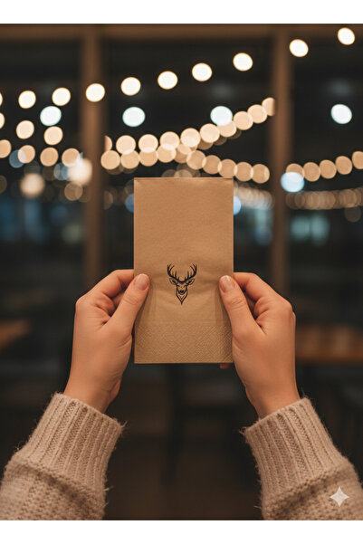 Palo Santo Geyik Desenli Baskılı Kraft Peçete Hediyelik 1 adet