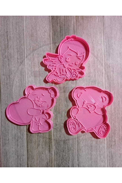 Bi'şeyler Sepeti قالب بسكويت عيد الحب - قطاعة بسكويت عيد الحب - 3 أشكال 6 قطع
