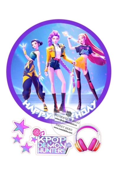 Decoratiuni Dulci Huntrix round cake decoration - Cut out