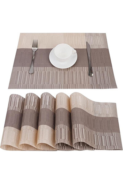 Belle Vous Set of 6 Placemats PVC, Rectangular, Heat-resistant, Non-slip and ...