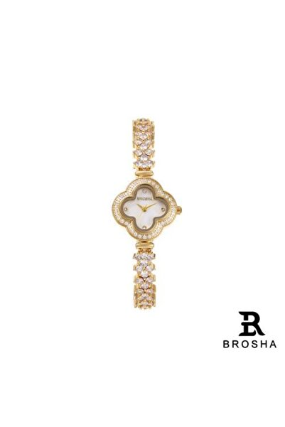 Brosha Zircon Fully Gold Watch