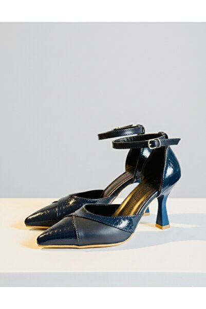 Felisya Butik Heeled Flat and Crocodile Patterned Evening Dress Shoes 8.5cm -...