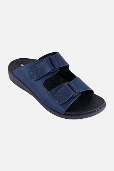 London Fog Men Slip On Arabic Sandals, Navy Blue