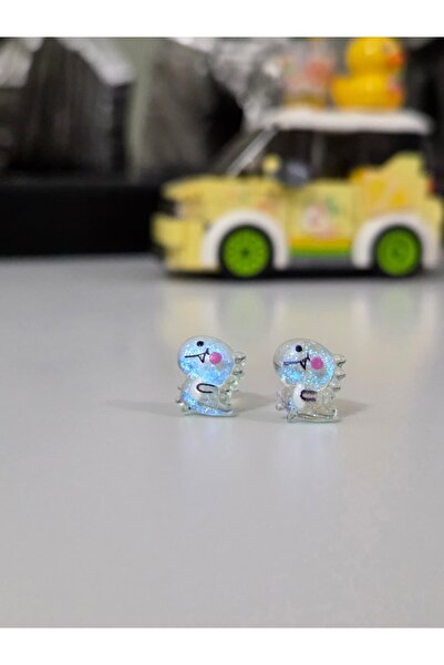 AyShope Mini Dinosaur Patterned Silicone Children's Earrings, One Pair of Ant...