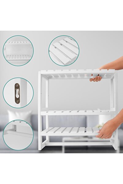 Belle Vous Bathroom hanging shelf, 3 levels, 42 x 15 x 43 cm, bamboo, multifu...