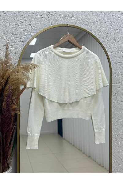 MİHRA STORE Aysel Bolerolu Knitwear Sweater-Bn6898 White