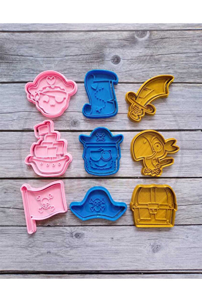 Bi'şeyler Sepeti قالب بسكويت بتصميم قرصان البحر - قاطع بسكويت قرصان البحر - 9...