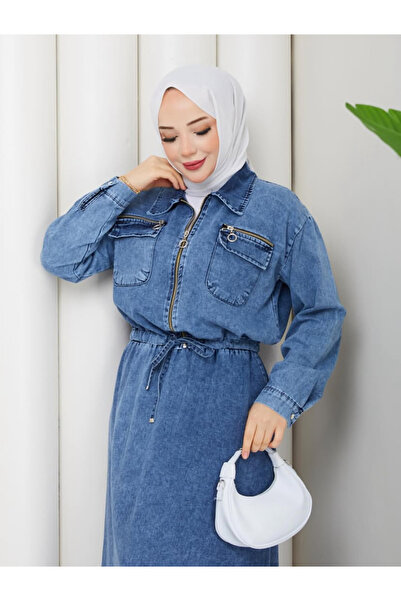 ELİFEMBEBUTİK Denim Ceket-Alt Üst Etekli Kot Takım