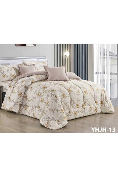 alzawia طقم لحاف مفرش سرير نفرين مقلم ومريح وناعم 6 قطع مزدوج منقوش مقاس اللح...