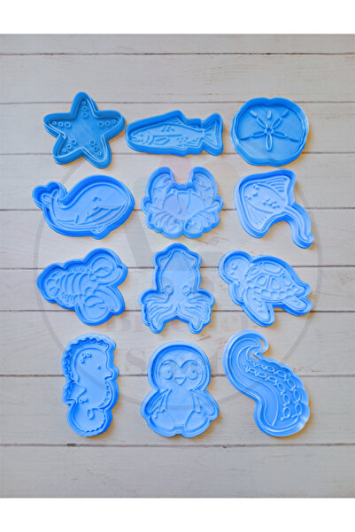 Bi'şeyler Sepeti قالب تقطيع الكوكيز على شكل حيوانات بحرية - قطاعة كوكيز على ش...