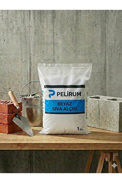 Pelirum Beyaz Sıva Alçısı 1 Kg - Pürüzsüz Yüzey Tamirat, Dolgu Ve Hobi Alçısı