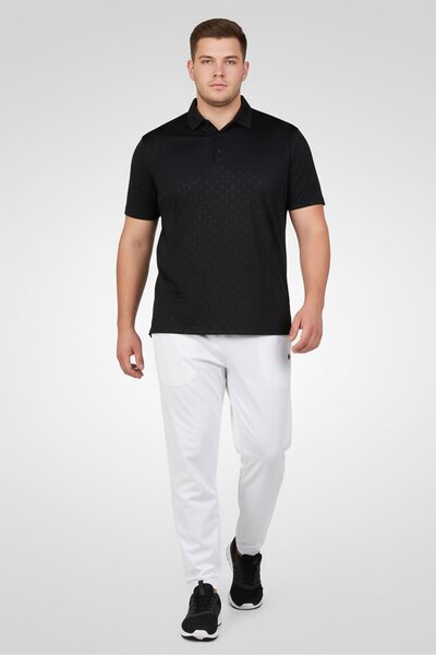 Greg Norman Men Sportswear Fit Short Sleeve Training Polo Shirt, Black