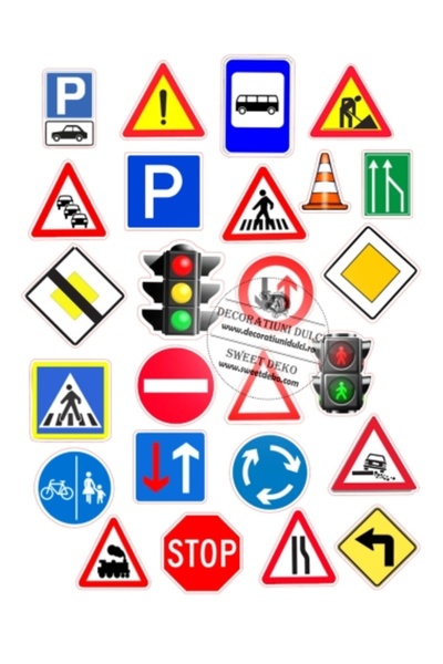 Decoratiuni Dulci Decor pentru deserturi | Semne de circulatie - Decupat