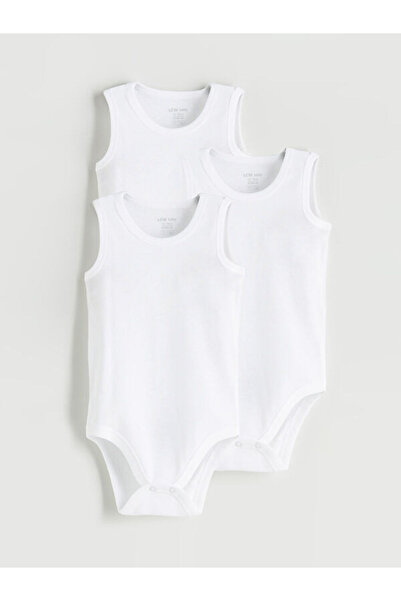 LC Waikiki Rmz Gi̇yi̇m Farkiyla Classic Baby Boy Snap Fastener Bodysuit 3-Piece