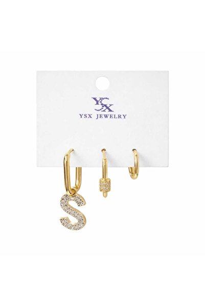 Bittox مجموعة أقراط ذهبية مرصعة بالأحجار الكريمة للنساء - مجموعة أقراط متعددة...