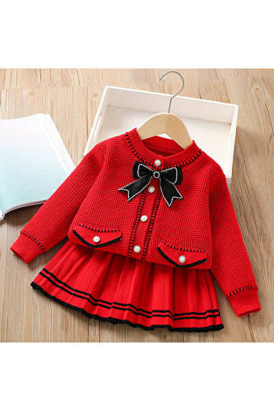 GENERAL Girls' winter set: sweatshirt with elegant skirt - 12 months - 5 years