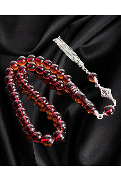 Erbab i Kehribar Certified Baltic Amber Rosary - Silver Tassel Design