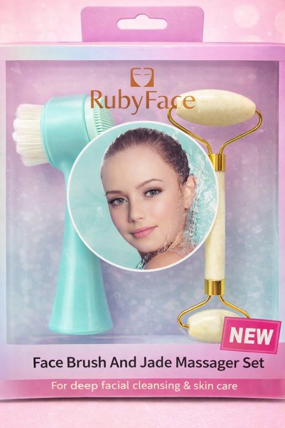 İKONİXPET 2-Piece Skin Care Set – Manual Facial Cleansing Brush and Jade Skin Massage Tool