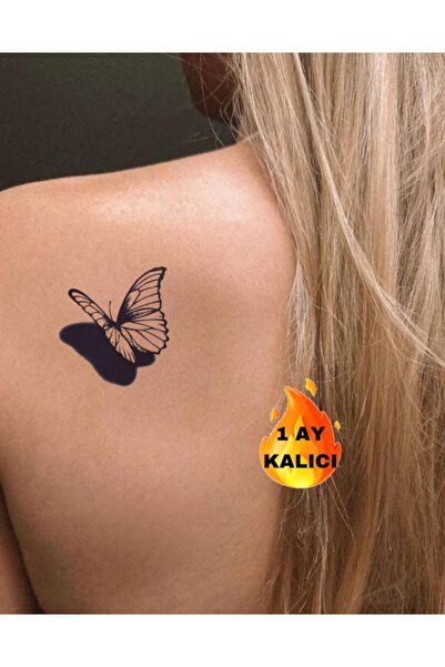 Mecit Tuhafiye 1 AY KALICI KELEBEK OMUZ BOYUN BİLEK İÇİN GEÇİCİ DÖVME