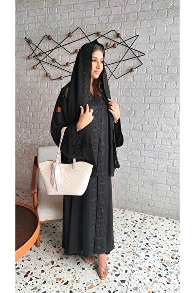 Warazan عباية ساترة عملية بتطريز اسود لأيام العيد والدوام