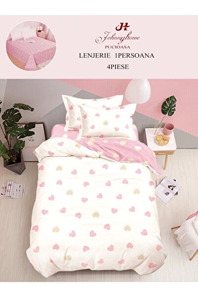 trendyhome Bed Linen 1 Person 4 Pieces, Fine Cotton, Modern Print