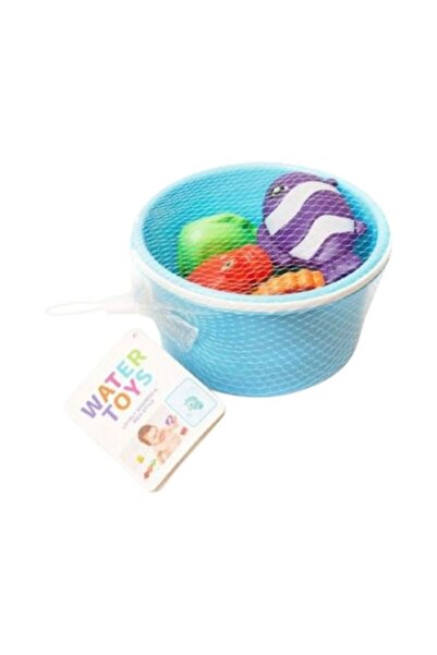 Toy Toy Toy Jucărie de baie, găleată albastră cu pești și creaturi marine