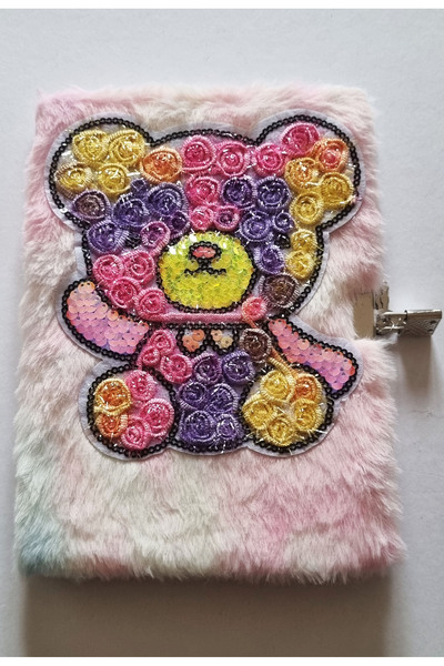 Modellino Caiet de amintiri cu lacăt, cu figuri 3D, caiet de notițe de pluș, ...