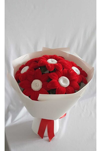 Badem Hediyecilik باقة زهور ديزي شينيل مصنوعة يدويًا - مثالية لعيد الحب