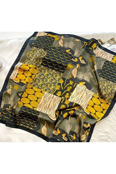 Accessories Hei Зелен шал с мотиви, стилен, с вид на коприна, дамски аксесоар