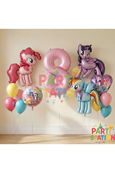 Parti Station My Little Pony Temalı 8 Yaş Balon Seti 14 Parça Doğum Günü Balon